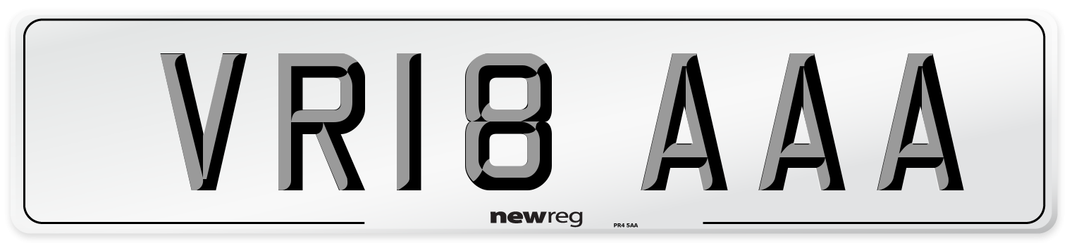 VR18 AAA Number Plate from New Reg